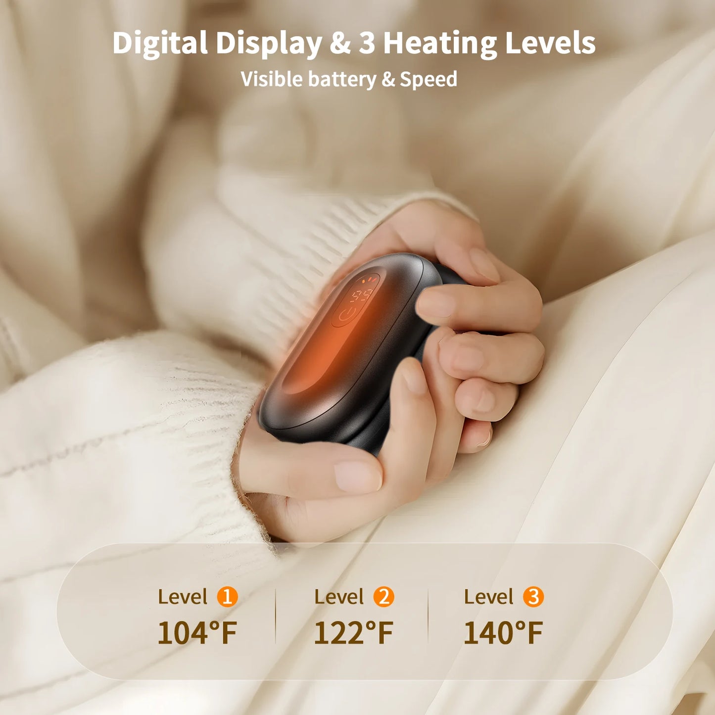 Rechargeable Hand Warmers 2 Pack Magnetic 2-In-1 Reusable Electric Hand Warmer 3 Heat Settings Portable Pocket Hand Heater Gift