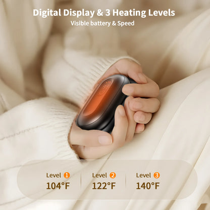 Rechargeable Hand Warmers 2 Pack Magnetic 2-In-1 Reusable Electric Hand Warmer 3 Heat Settings Portable Pocket Hand Heater Gift